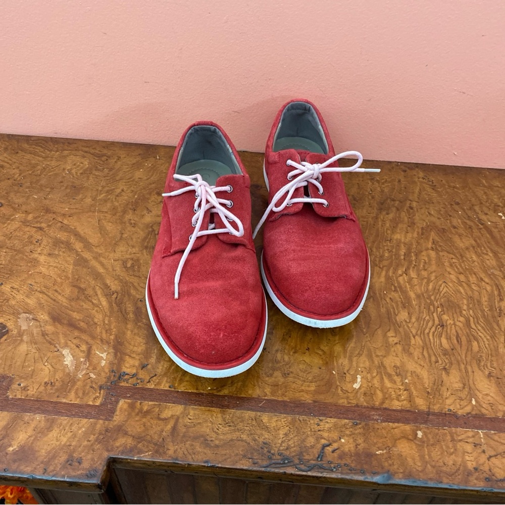 Calvin Klein Felix Men's Shoes Size 9M Suede Oxfords  Red. Read